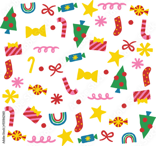 Seamless cute Christmas pattern