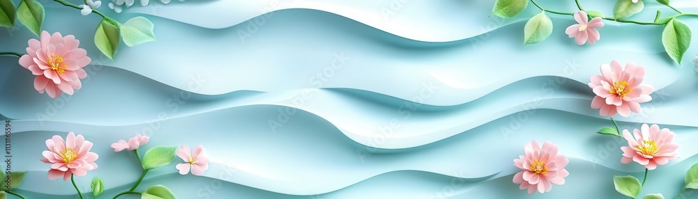 Obraz premium sustainable trends flat design top view spring theme 3D render colored pastel