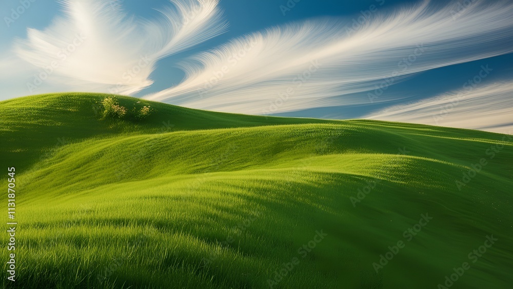 Obraz premium green grass and blue sky