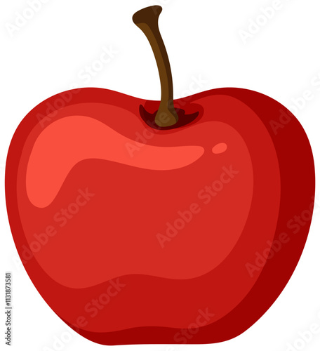 Iconic Red Apple Illustration