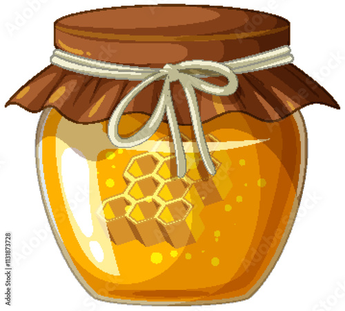 Sweet Honey Jar with Honeycomb