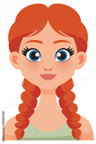 Red-Haired Girl with Braids