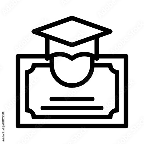 mortarboard line icon