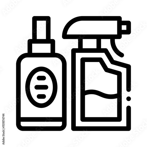 cleaning supplies line icon