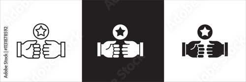 Success cooperation icon. Business achievement congratulation icon. Vector stock illustration.