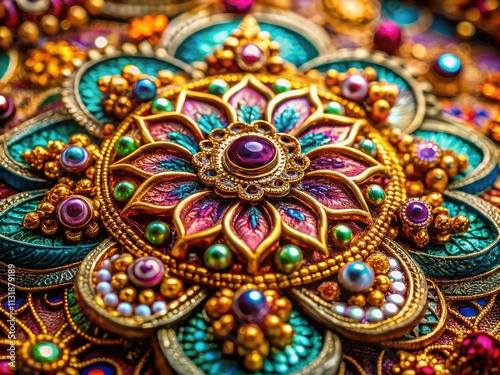 Wallpaper Mural Macro Abstract Ornament Background, Close-up Detailed Decorative Pattern, Intricate Design,  Ornamental Texture, Artistic Wallpaper,  Luxury Background Torontodigital.ca