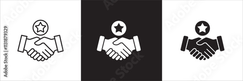 Success cooperation icon. Business achievement congratulation icon. Vector stock illustration.