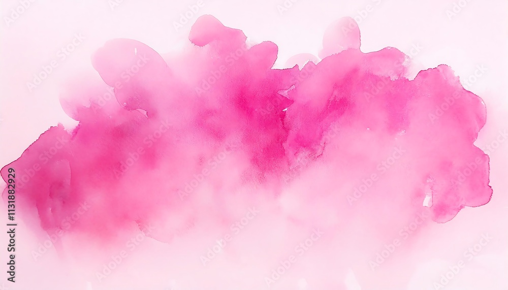 Fototapeta premium Abstract pink watercolor wash with light and dark areas on paper.