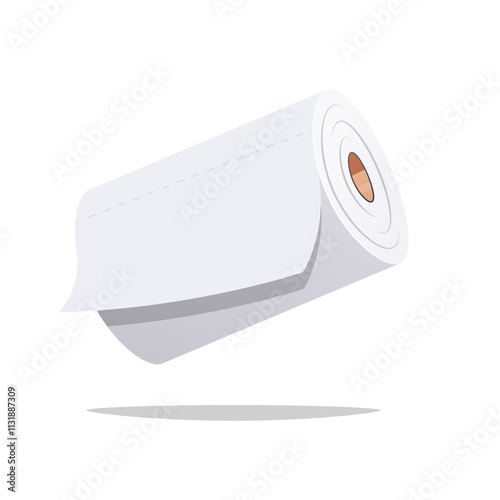 Roll of toilet paper or tissue vector isolated on white background.