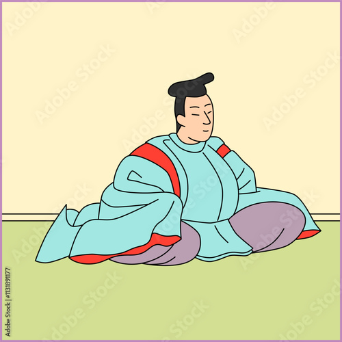 カラー正方形百人一首　大江千里