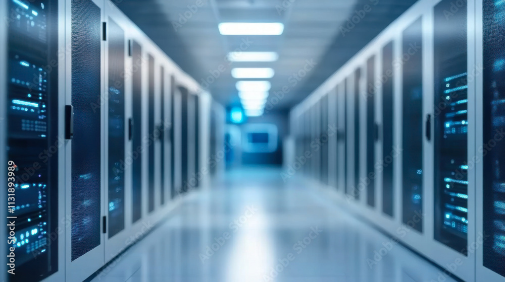 Fototapeta premium Artistic representation of data flowing seamlessly across a global cloud computing network.