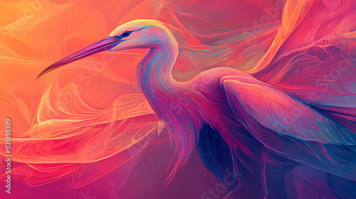 Ethereal flux infinite drift abstract rhapsody gradient harmony liquid geometry brush stork. Flux. Illustration photo