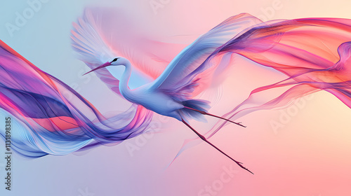 Ethereal flux infinite drift abstract rhapsody gradient harmony liquid geometry brush stork. Flux. Illustration