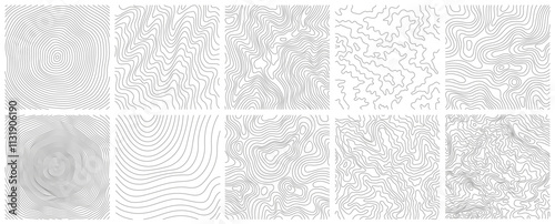 Topography Backgrounds Web graphics.Topographic map material for designing nature, mountain climbing, camping, etc.