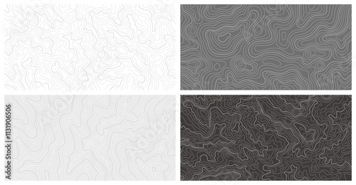 Topography Backgrounds Web graphics.Topographic map material for designing nature, mountain climbing, camping, etc.