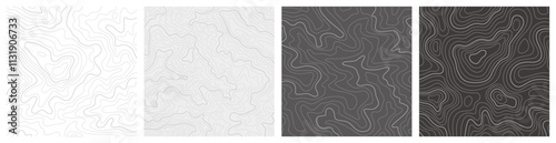 Topography Backgrounds Web graphics.Topographic map material for designing nature, mountain climbing, camping, etc.