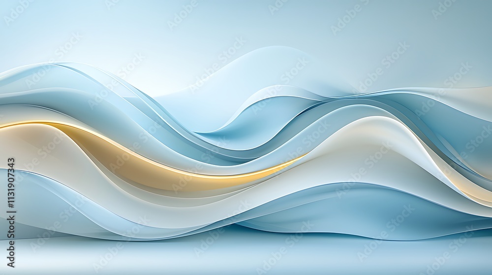 Fototapeta premium Abstract art of serene blue and white waves for an elegant chinese new year background