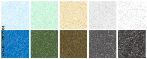 Topography Backgrounds Web graphics.Topographic map material for designing nature, mountain climbing, camping, etc.