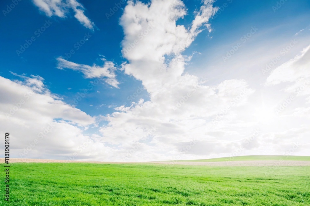 Obraz premium Fresh grass with sky background