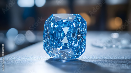 Blue diamond crystal brightful photo