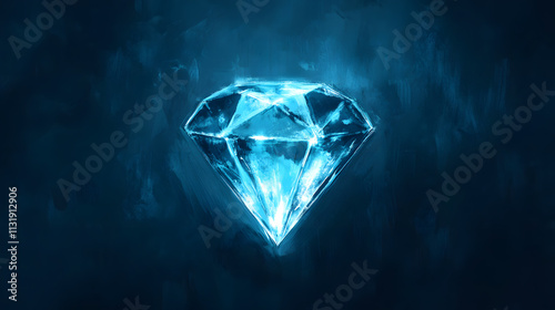 Blue diamond crystal brightful photo