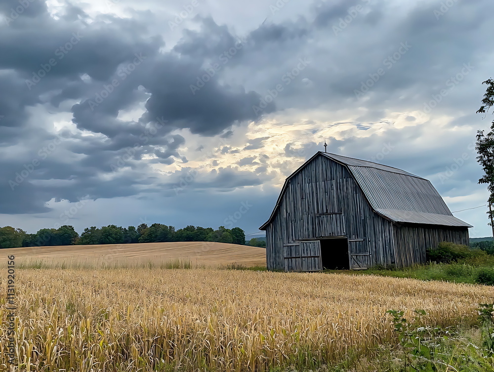 Fototapeta premium old barn in the field