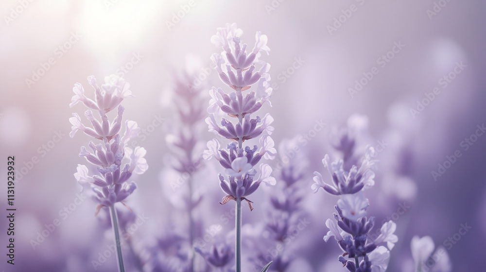 Obraz premium Simple and tranquil lavender to white gradient background, AI generated image