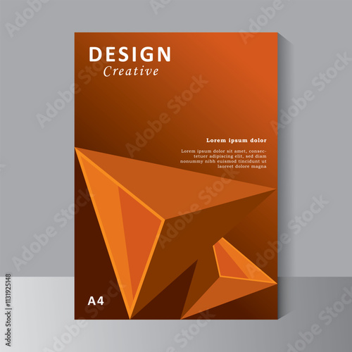 Vector design template for cover, brochure, Annual Report, Magazine, Poster, Presentation, Flyer, infographic, layout modern with brown color size A4, Easy to use and edit.