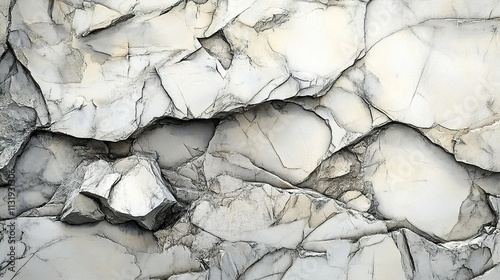 Abstract Stone Texture: Grey and White Rock Face Background