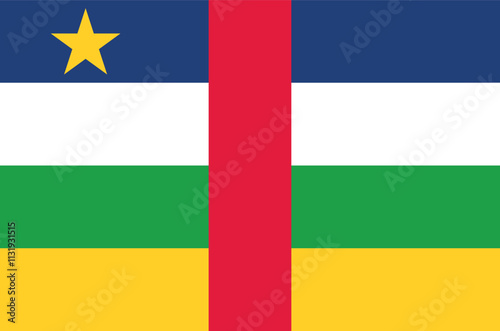 Vector Central African Republic National Flag icon. Flag design of Central African Republic.