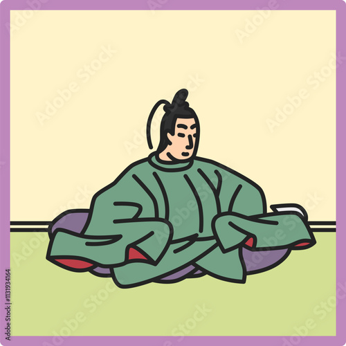 カラー正方形シンプル百人一首　三条右大臣