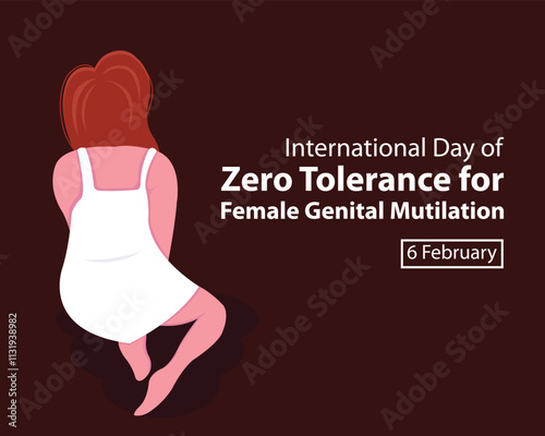 illustration vector graphic of a woman sat slumped alone, perfect for international day, zero telorance, female genital mutilation, celebrate, greeting card, etc.