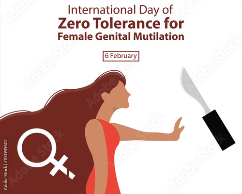 illustration vector graphic of a woman holds up a scalpel, perfect for international day, zero tolerance, female genital mutilation, celebrate, greeting card, etc.