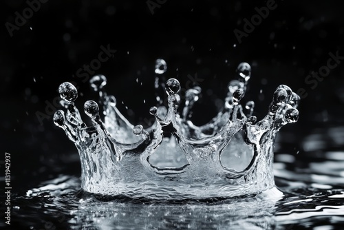 Water crown splash on dark background. photo