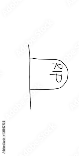 hand drawn vector illustration of a tombstone