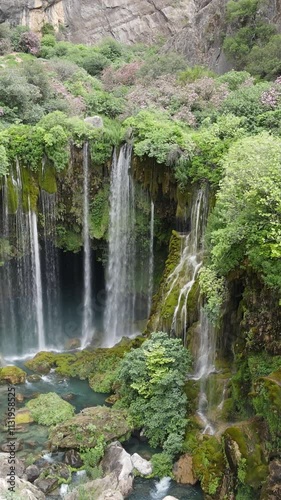 Valley Waterfall Overhead View photo