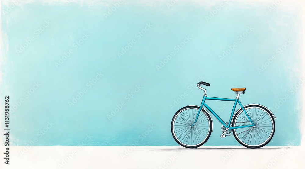 Fototapeta premium Pastel Chalk Bicycle Sketch: Artistic Textures on Display