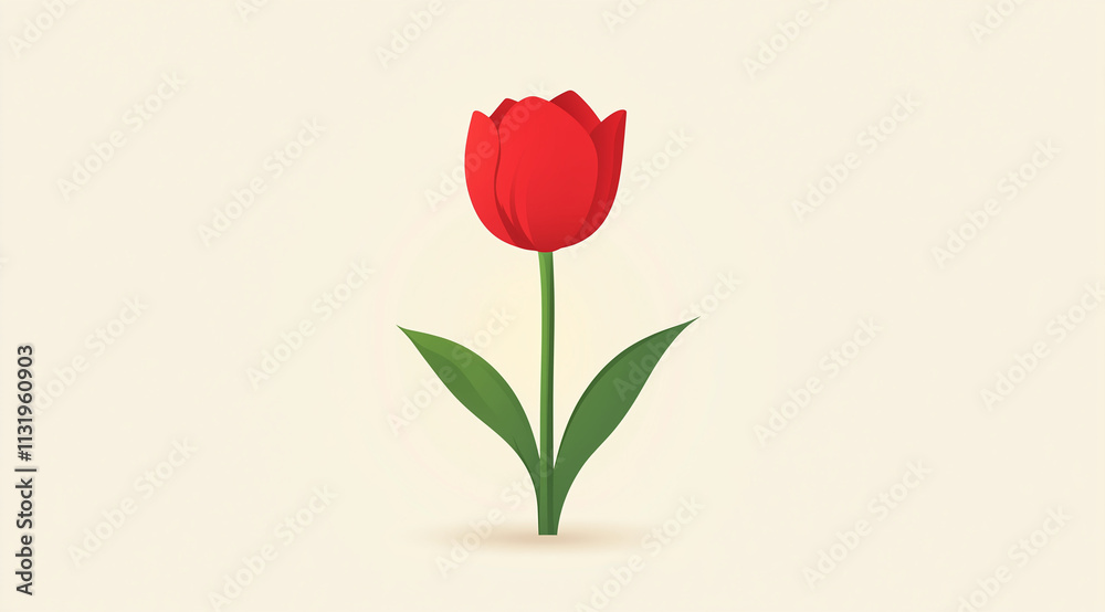Obraz premium Bold Tulip Vector in Minimal Art Style