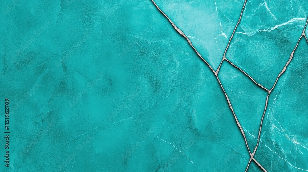 Fototapeta premium Abstract Turquoise Surface with Cracked Texture and Elegance