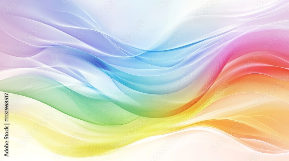 Obraz premium High-resolution digital rainbow wallpaper with a smooth gradient and gentle pastel colors