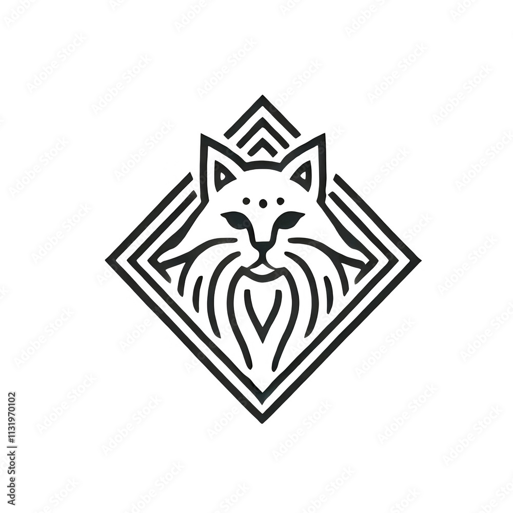 Fototapeta premium the white cat logo