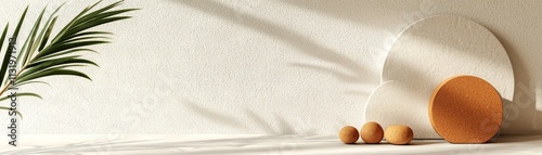 Creative inspiration minimalist art with handcrafted neutral elements