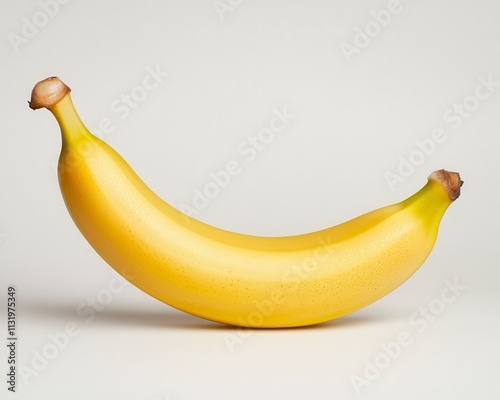 Ripe yellow banana isolated on white background.