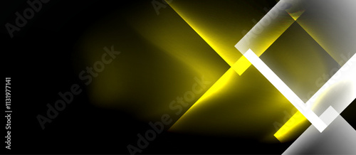 Dark neon colors with glass square shapes