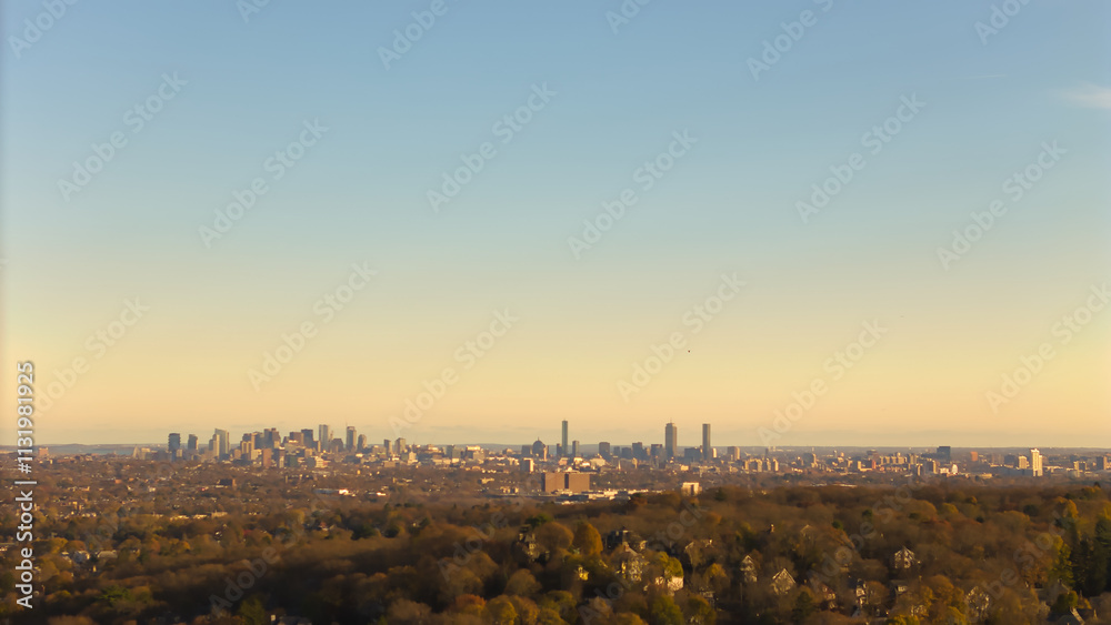 Obraz premium sunset over the city