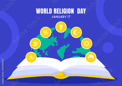 Social Media Background Illustration for World Religion Day