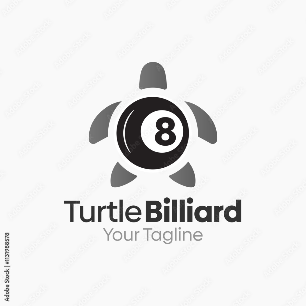 Obraz premium Turtle Billiard Logo Design Template. Good for Business, Agency, Community and Organization. 