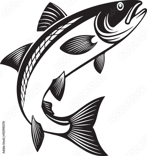 A Minnow silhouette vector style with white background