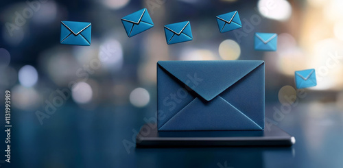 Email At Electronic Mail Alert Concept for Business Communication and Digital Marketing