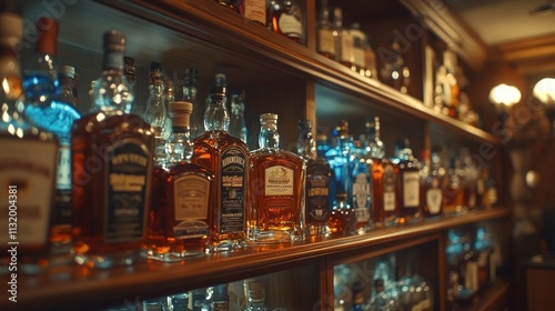 Wallpaper Mural Well-stocked liquor cabinet with various bottles. Torontodigital.ca